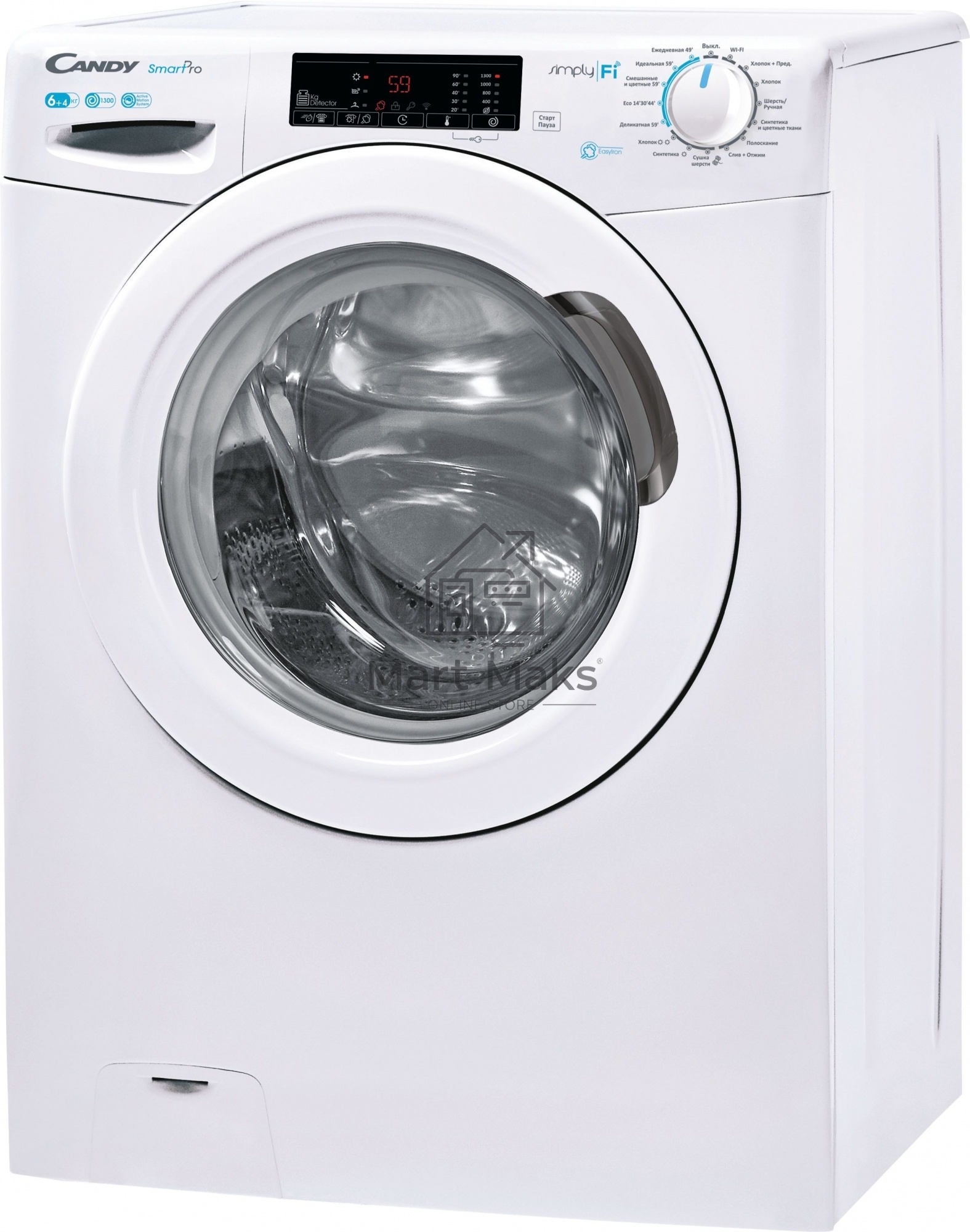 Стиральная машина Candy Smart Pro CSOW4 1364T/2-07 белый, загрузка фронтальная 6 кг, 1300 об/мин., класс: В