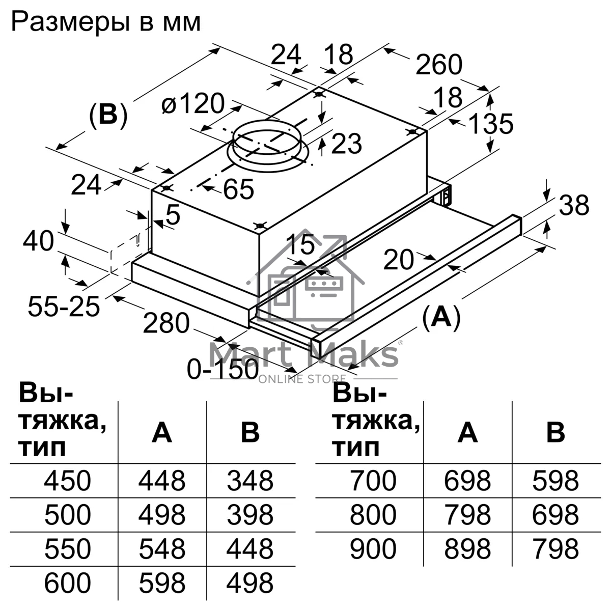 Встраивамая вытяжка Bosch Serie 2 DFT63CA60Q с выдвижным экраном, 60 см, черный, производительность до 300 м3/ч, режим отвода/циркуляции, 3 ступени мощности, кулисные переключатели, LED-освещение