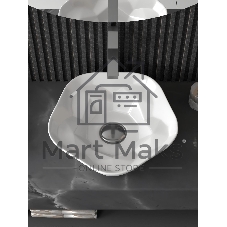 Раковина санфаянс накладная круглая BAU Element Cristal D40.5, белая