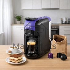 Кофемашина Kitfort КТ-7105-1 1450Вт черный/фиолетовый