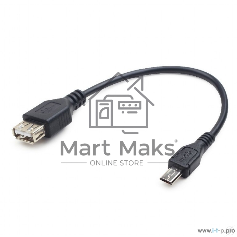 Кабель USB 2.0 OTG Cablexpert A-OTG-AFBM-03 USBAF/MicroBM, 0.15м, удлиненный разъем micro USB - 9мм, пакет