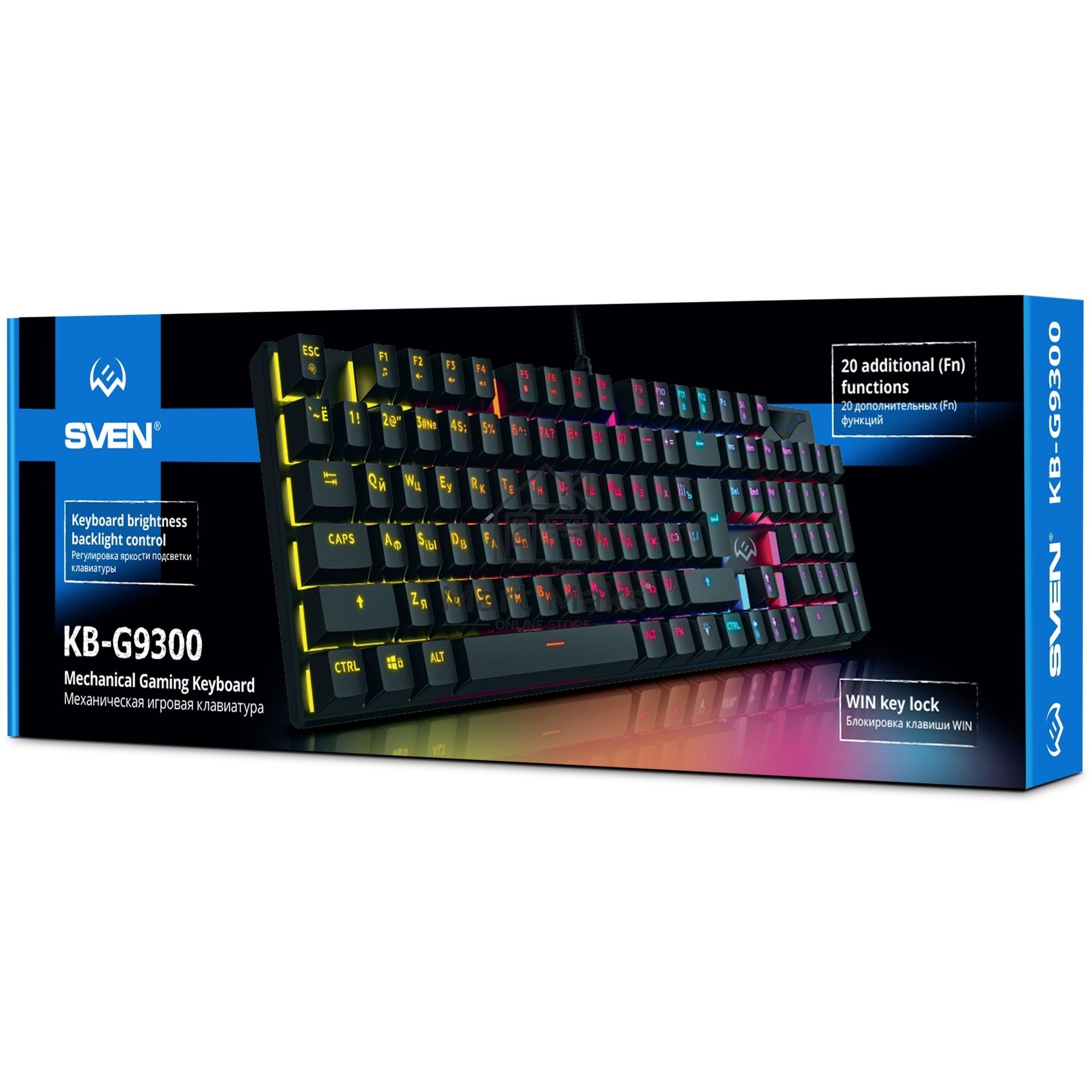 Игровая клавиатура Sven KB-G9300 чёрная (Outemu Blue switches,104кл., подсветка)