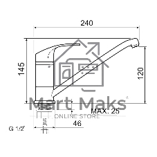SL85-004FBS-25 Смеситель для кухни, ø35