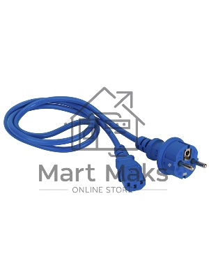 Шнур питания Lanmaster C13-Schuko прямая, 3х0.75, 220В, 10А, синий, 2 метра