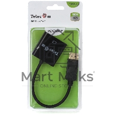 Кабель-переходник DP --> VGA-F 0,2m, Telecom (TA522)