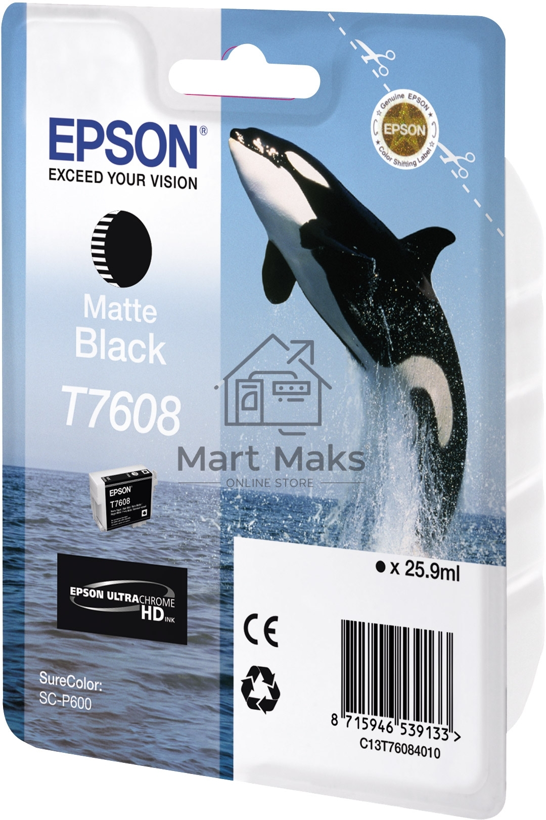 Картридж струйный EPSON C13T76084010/C13T76084N10 черный матовый (25.9 мл) для SC-P600