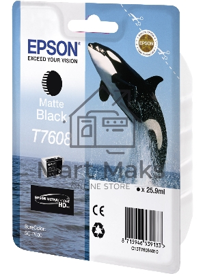 Картридж струйный Epson C13T76084010/C13T76084N10 черный матовый (25.9 мл) для SC-P600