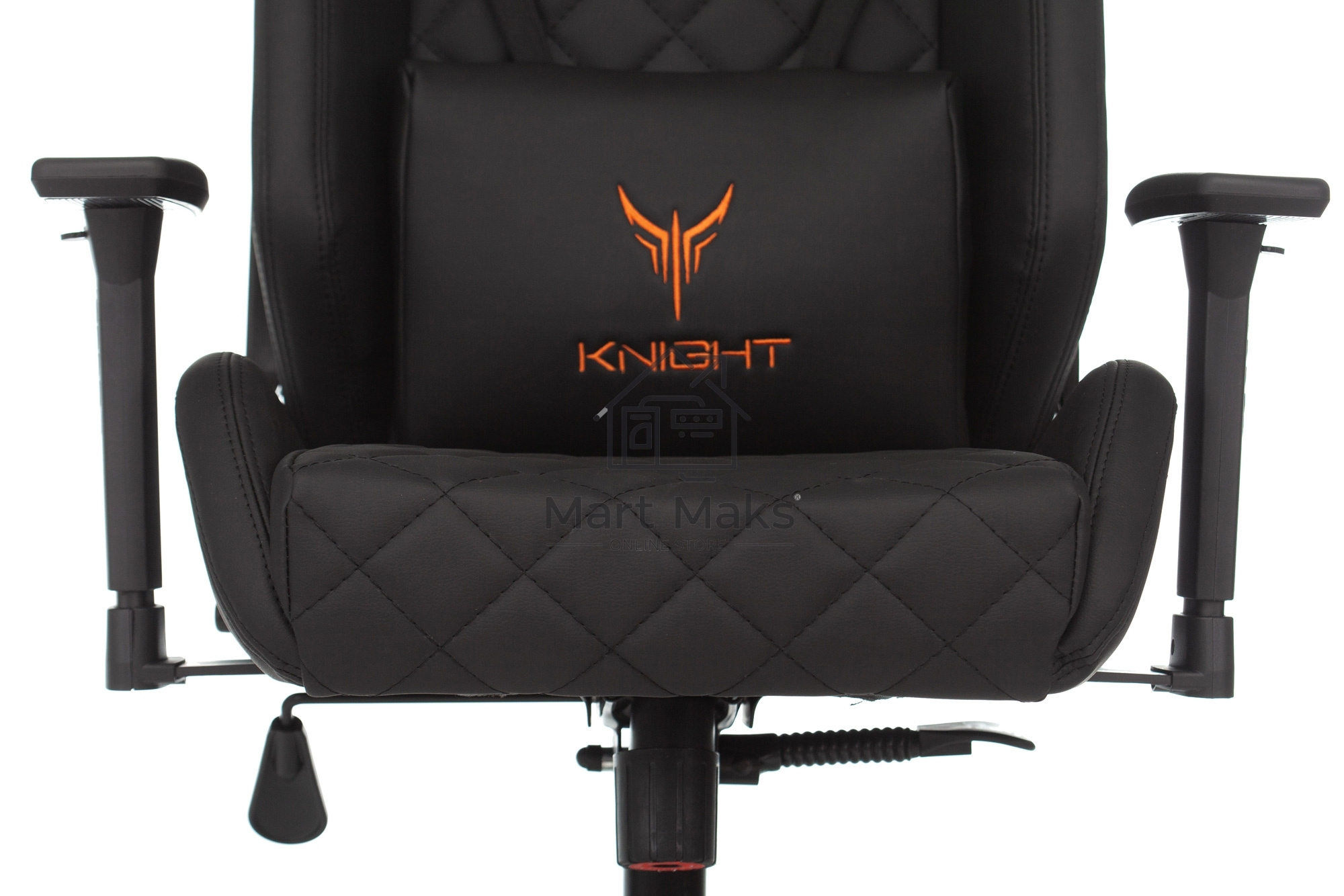Кресло игровое Knight OUTRIDER черный, ромбик, эко.кожа, с подголов. крестовина металл
