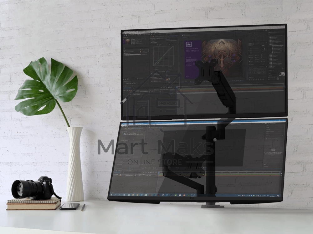 Кронштейн (держатель) ONKRON G140 для двух мониторов 13