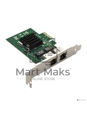 Сетевой адаптер ExeGate EXE-BCM5720 (PCI-E x1 v2.0, порты 2xRJ45, 10/100/1000Mbps, Gigabit Chipset Broadcom BCM5720)