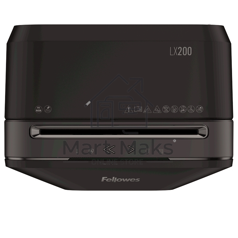 Шредер Fellowes PowerShred LX200 черный (секр.P-4)/перекрестный/12лист./22лтр./скрепки/скобы/пл.карты
