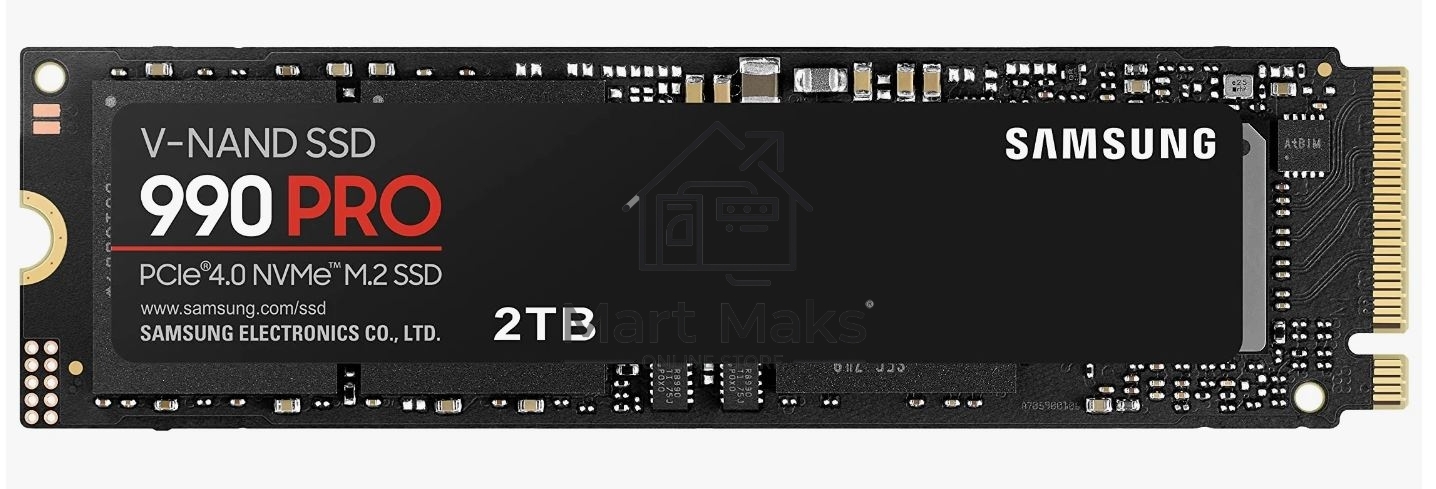Накопитель SSD Samsung 990 PRO, 2TB, PCIe 4.0 x4, M.2 2280, NVMe, R/W 7450/6900