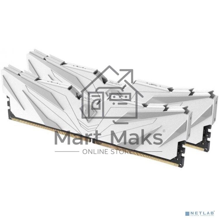 Оперативная память NETAC, DDR4, 32GB (2x16GB), 3200MHz, CL16, DIMM, с радиаторами, белый
