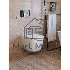 Инсталляция с унитазом комплект BAU IDEAL 6 в 1: унитаз подвесной безободковый торнадо Bau Dream 51х35, быстросъемное сиденье микролифт, кнопка смыва BAU Round, хром