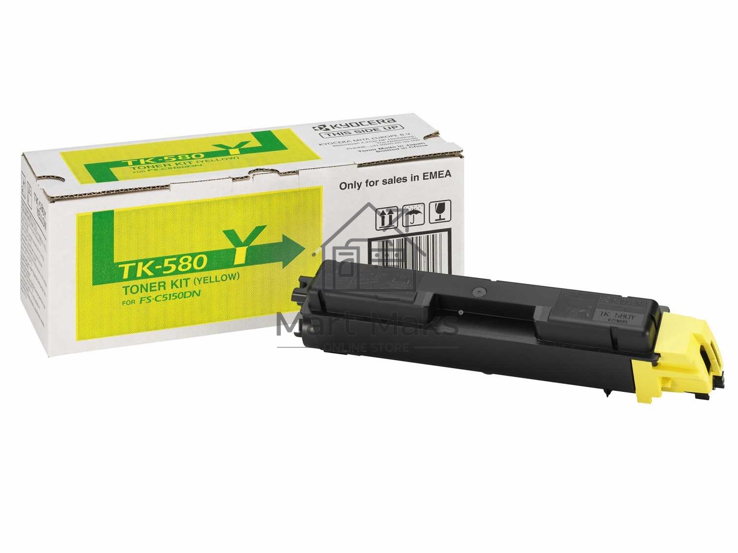 Картридж лазерный Kyocera TK-580Y (1T02KTANL0) желтый для FS-C5150DN 2800 стр.