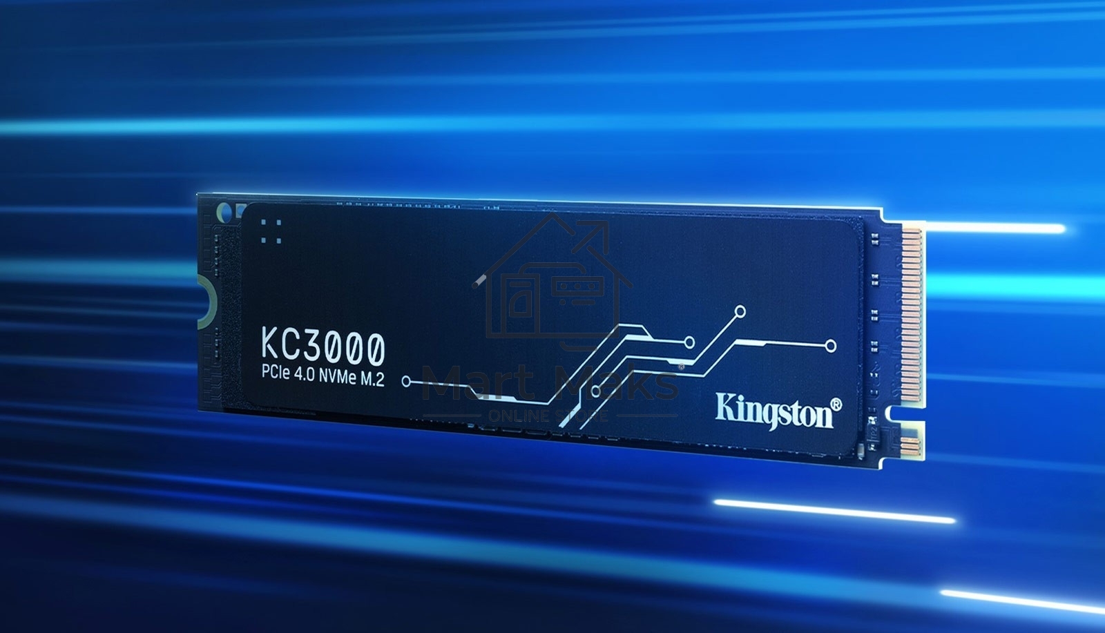 Накопитель SSD Kingston KC3000, 4Tb, PCIe 4.0 x4, M.2 2280, NVMe, R/W 7000/7000, с радиатором