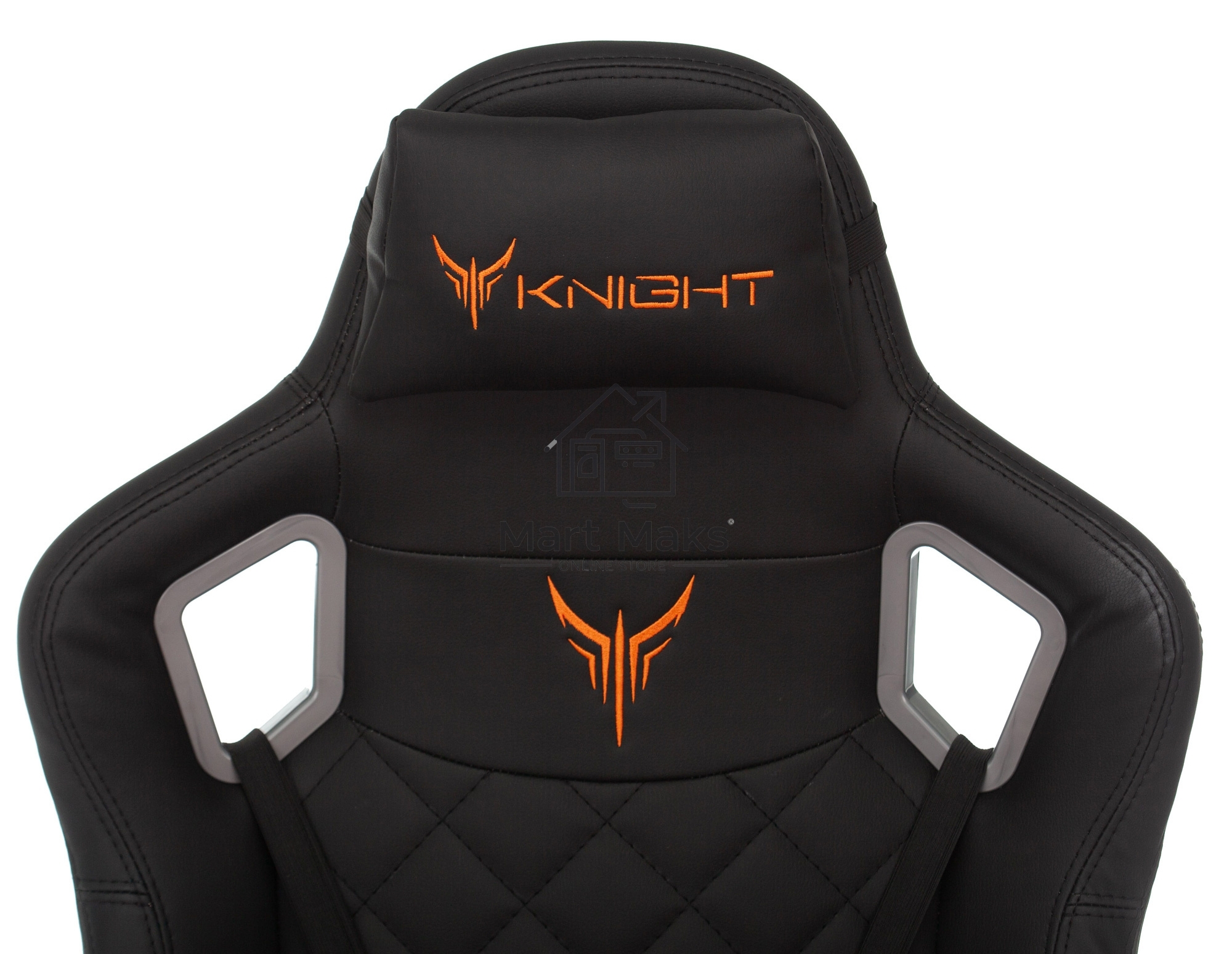Кресло игровое Knight OUTRIDER черный, ромбик, эко.кожа, с подголов. крестовина металл