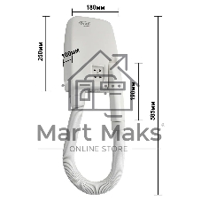 Фен Puff 850B белый, 850 Вт