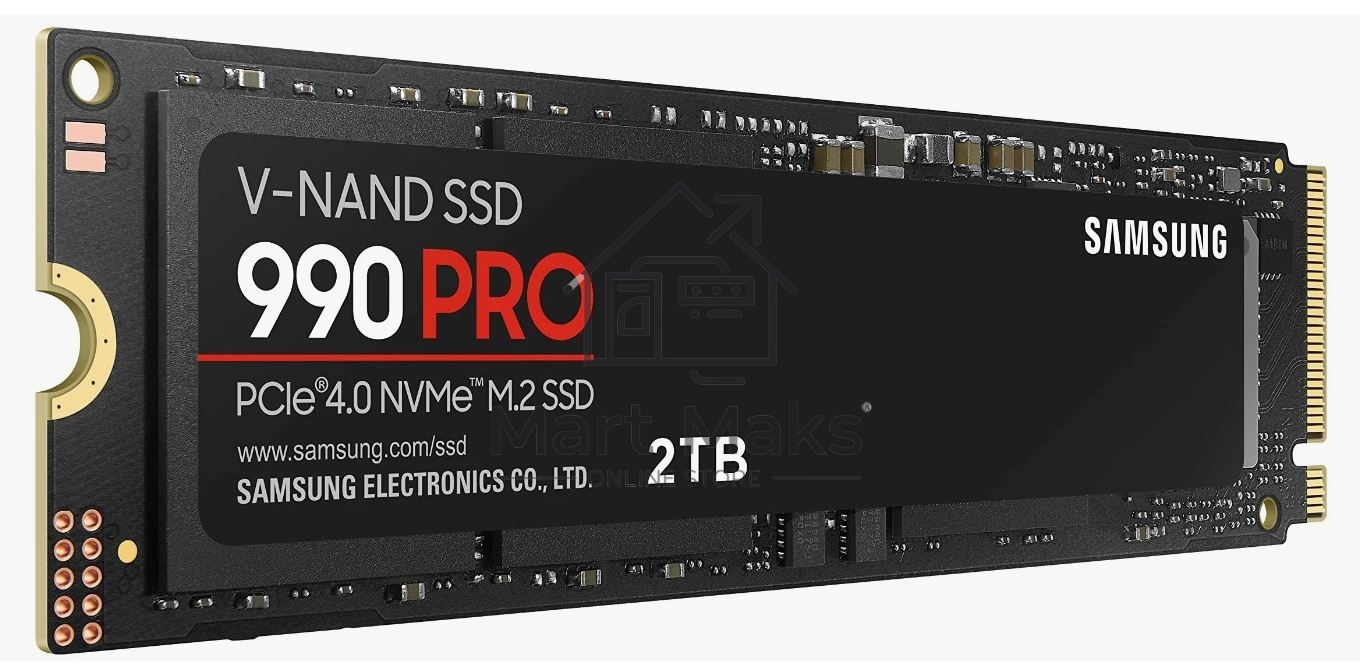 Накопитель SSD Samsung 990 PRO, 2TB, PCIe 4.0 x4, M.2 2280, NVMe, R/W 7450/6900