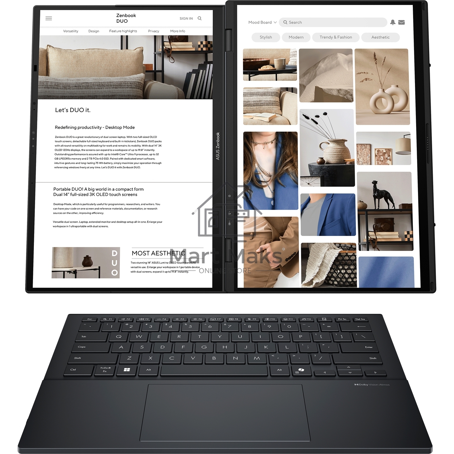 Ноутбук ASUS UX8406CA-QL221W Duo Touch 14+14