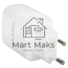 Сетевое зарядное устройство Qumo Energy light PD 20Вт, (модель 0105), USB Type-C PD, + кабель 1м. Type-C на Type-C, белый