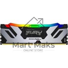 Оперативная память Kingston Fury Renegade, DDR5, 16Gb (1x16Gb), 6400MHz, CL32, DIMM, с радиатором, RGB, серебристый/черный