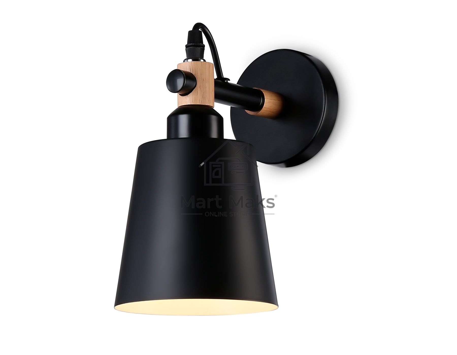 Светильник Ambrella light TR82213 BK/LW черный/светлое дерево E27 max 40W 230*130*190