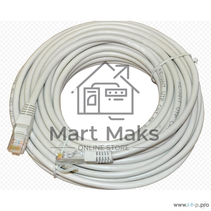 Пaтч-корд U/UTP Rexant, категория 5e, RJ45-RJ45, неэкранированный, PVC серый, 25м