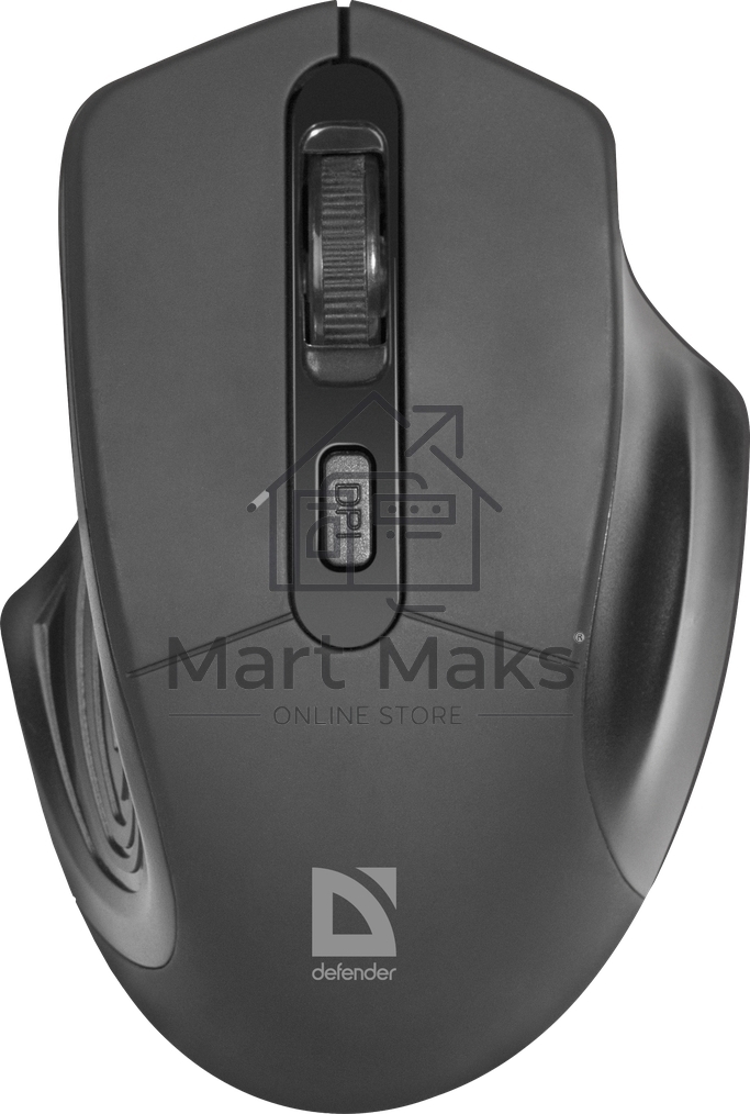 Мышь беспроводная Defender Datum MB-345 черный, 1600 dpi, радиоканал, USB, кнопки - 4