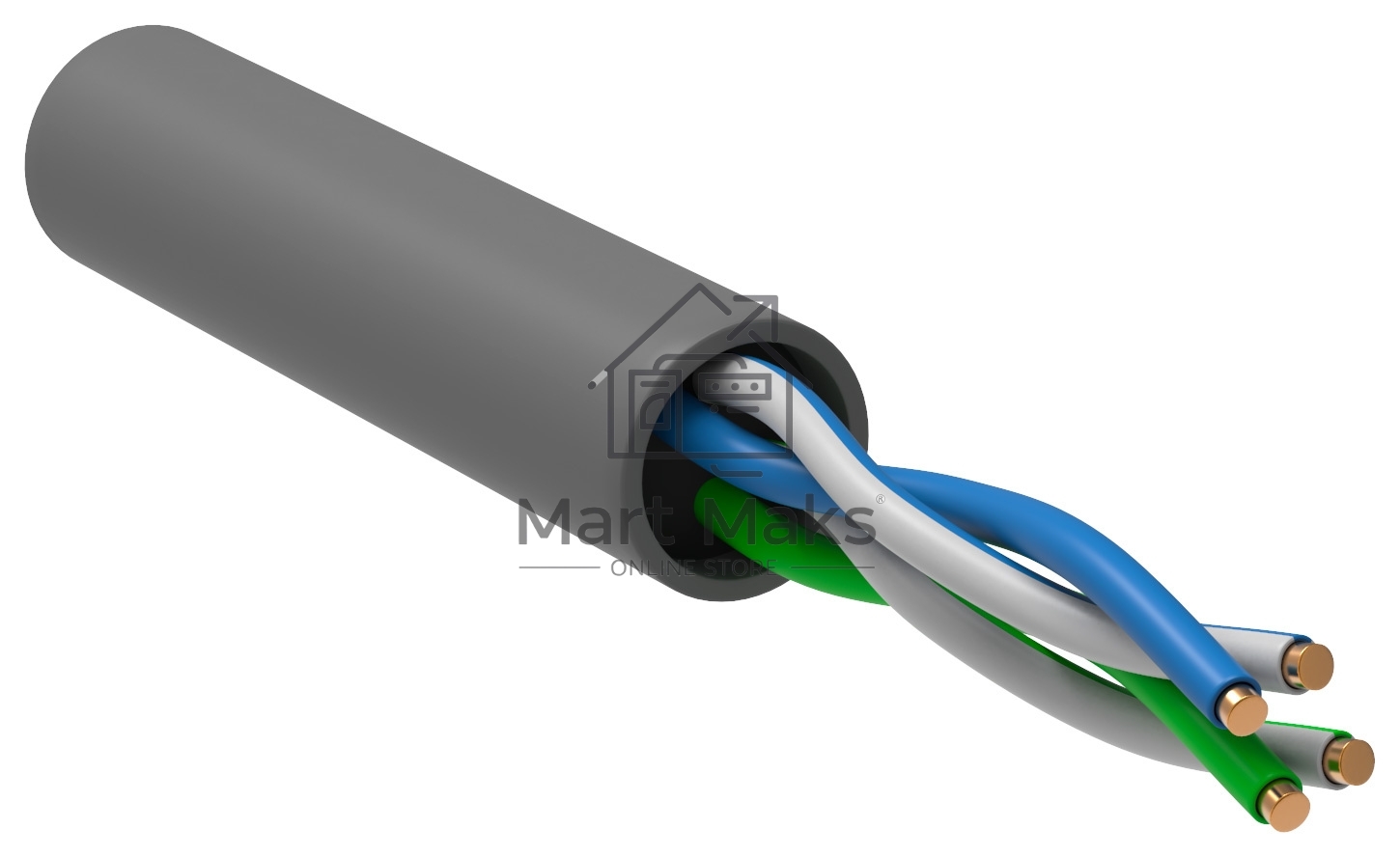 Кабель связи витая пара U/UTP кат. 5E 2 пары PVC 1м сер. GENERICA ITK BC1-C5E02-111-305-G