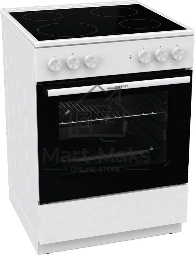 Плита электрическая Gorenje GEC6A11WG белый, конфорок 4 шт, духовка 65 л, 60 см x 85 см x 60 см