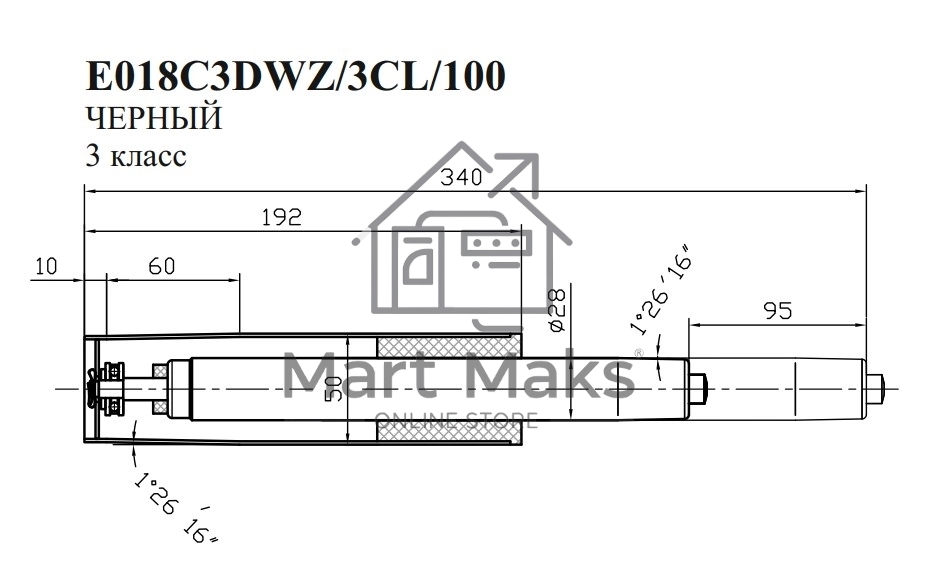 Газлифт Бюрократ E018 E018C3DWZ/3CL/100 черный
