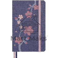 Блокнот Moleskine LIMITED EDITION SAKURA LESU08MM710 Pocket 90x140 мм, обложка текстиль, 160 страниц, линейка, синий, 2025