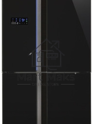 Холодильник Sharp SJ-FS97VBK черное стекло трехкамерный 393/207 л морозилка снизу