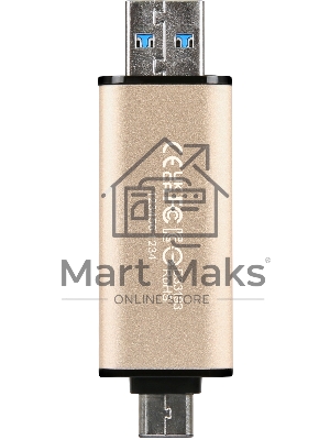 Флешка USB Transcend JETFLASH 930C (TS256GJF930C), 256Mb, USB 3.2 Type-C/Type-A, R/W 420/400, золотистый/черный