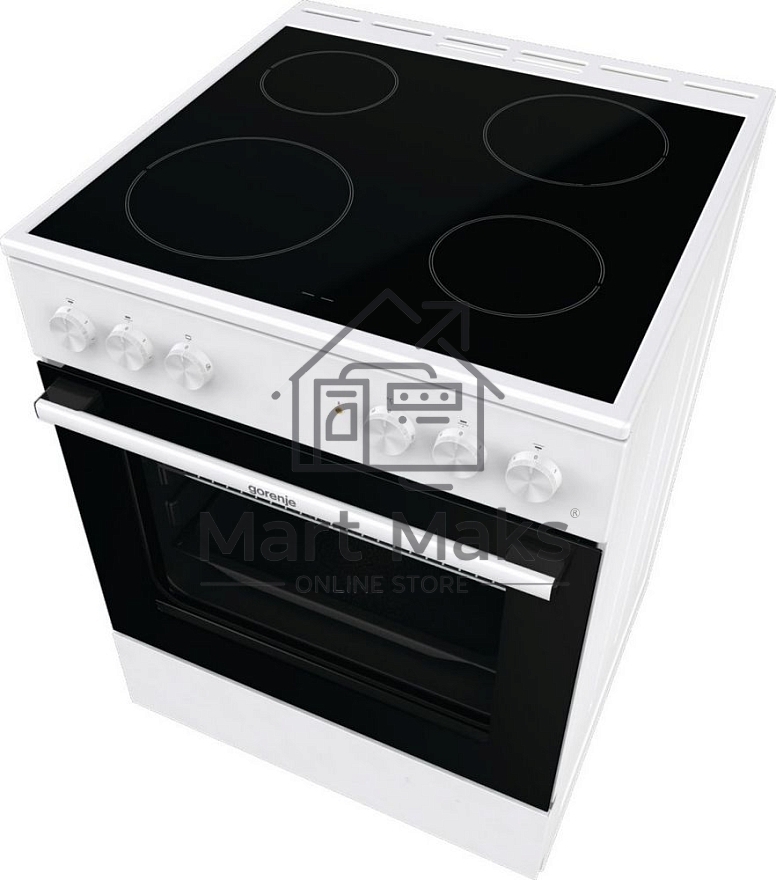 Плита электрическая Gorenje GEC6A11WG белый, конфорок 4 шт, духовка 65 л, 60 см x 85 см x 60 см