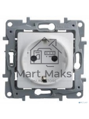 Розетка ETIKA 2К+З на винтах, белый ETIKA Розетка 2К+З на винтах, белый