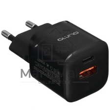 Сетевое зарядное устройство Qumo Energy PD 20W (Charger 0071), два порта: Type-C PD + USB-A QC3.0, черный