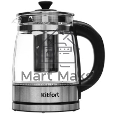 Чайник электрический Kitfort KT-6119 1.7л. 2200Вт прозрачный (корпус: стекло)