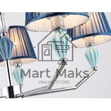 Люстра Ambrella light LH75061/5 CH/DB хром/темно синий E14/5 max 40W D690*810