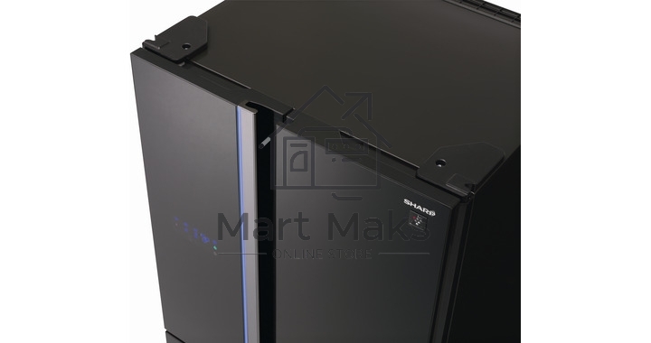 Холодильник Sharp SJ-FS97VBK черное стекло трёхкамерный 393/207 л морозилка снизу