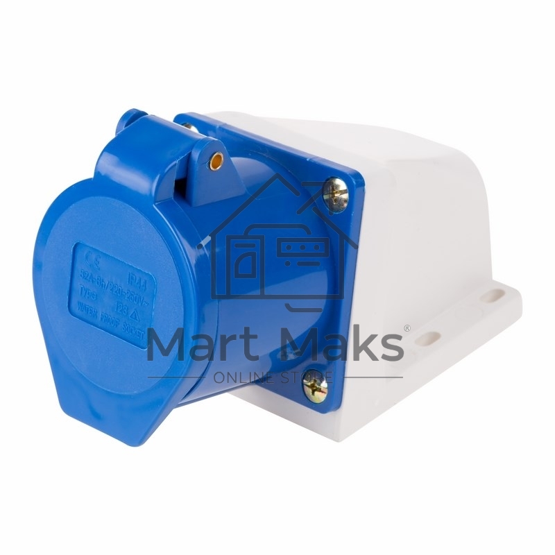 Розетка 123 стационарная 2Р+РЕ 32А 220В IP44 Rexant