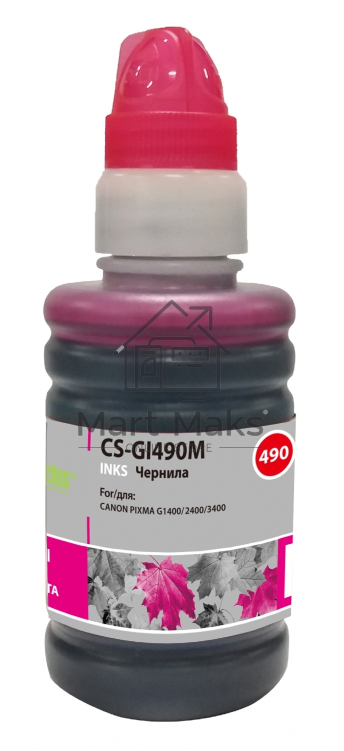 Чернила Cactus CS-GI490M пурпурный 100мл для Canon PIXMA G1400, G2400, G3400