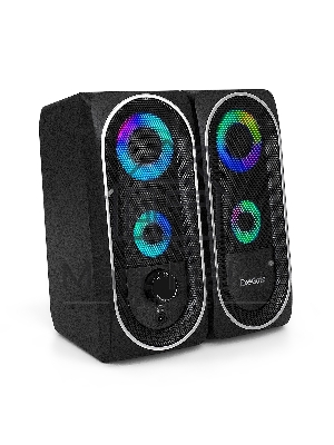 Акустическая система 2.0 ExeGate EX289686RUS Accord 220 (питание USB, 2х3Вт (6Вт RMS), 60-20000Гц, черный, RGb подсветка)