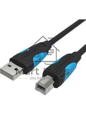 Кабель Vention USB 2.0 AM/BM - 1м. черный VAS-A16-B100