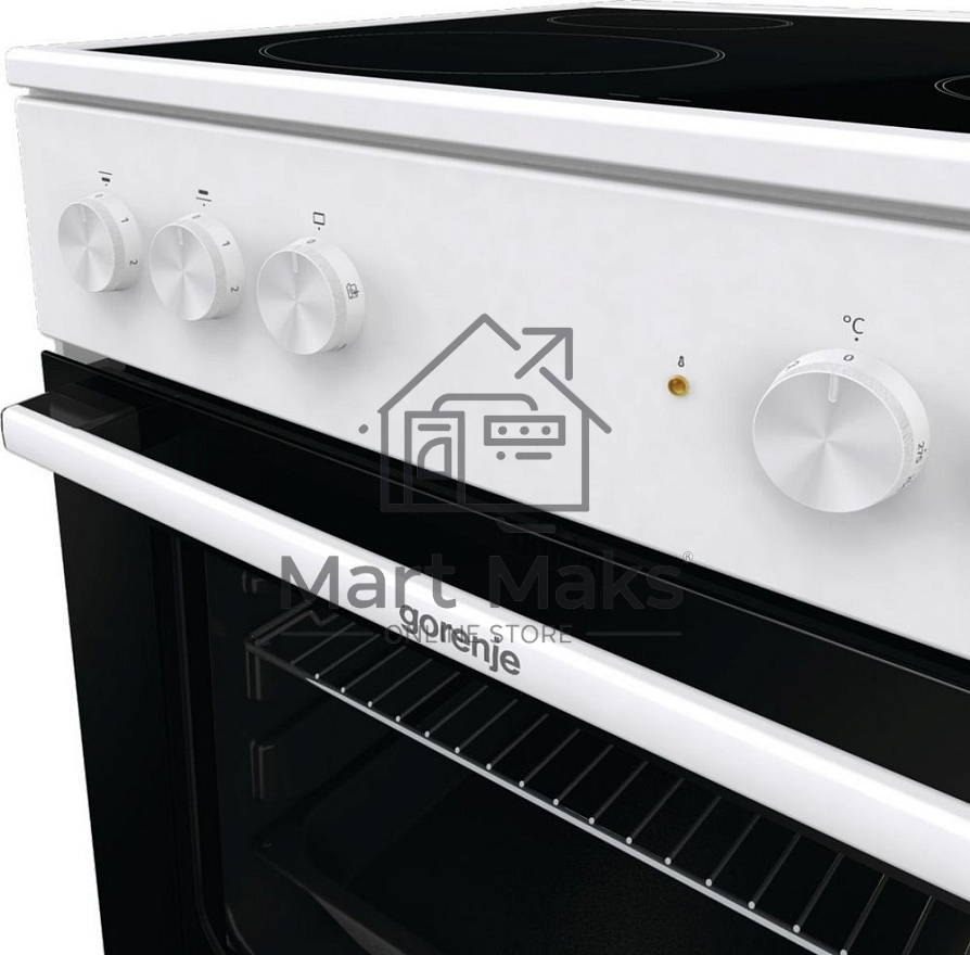 Плита электрическая Gorenje GEC6A11WG белый, конфорок 4 шт, духовка 65 л, 60 см x 85 см x 60 см