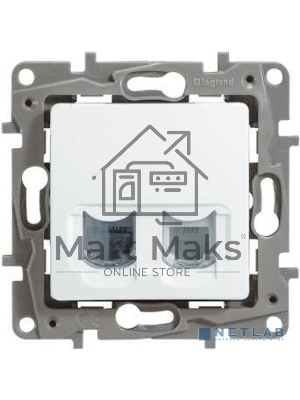 Розетка ETIKA RJ11+RJ45 кат. 5 UTP, белый ETIKA Розетка RJ11+RJ45 кат. 5 UTP, белый