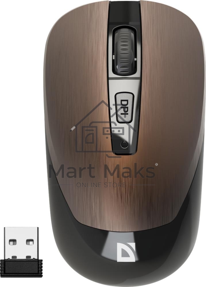 Мышь беспроводная Defender Wave MM-995 бронзовый, 1600 dpi, радиоканал, USB, кнопки - 4
