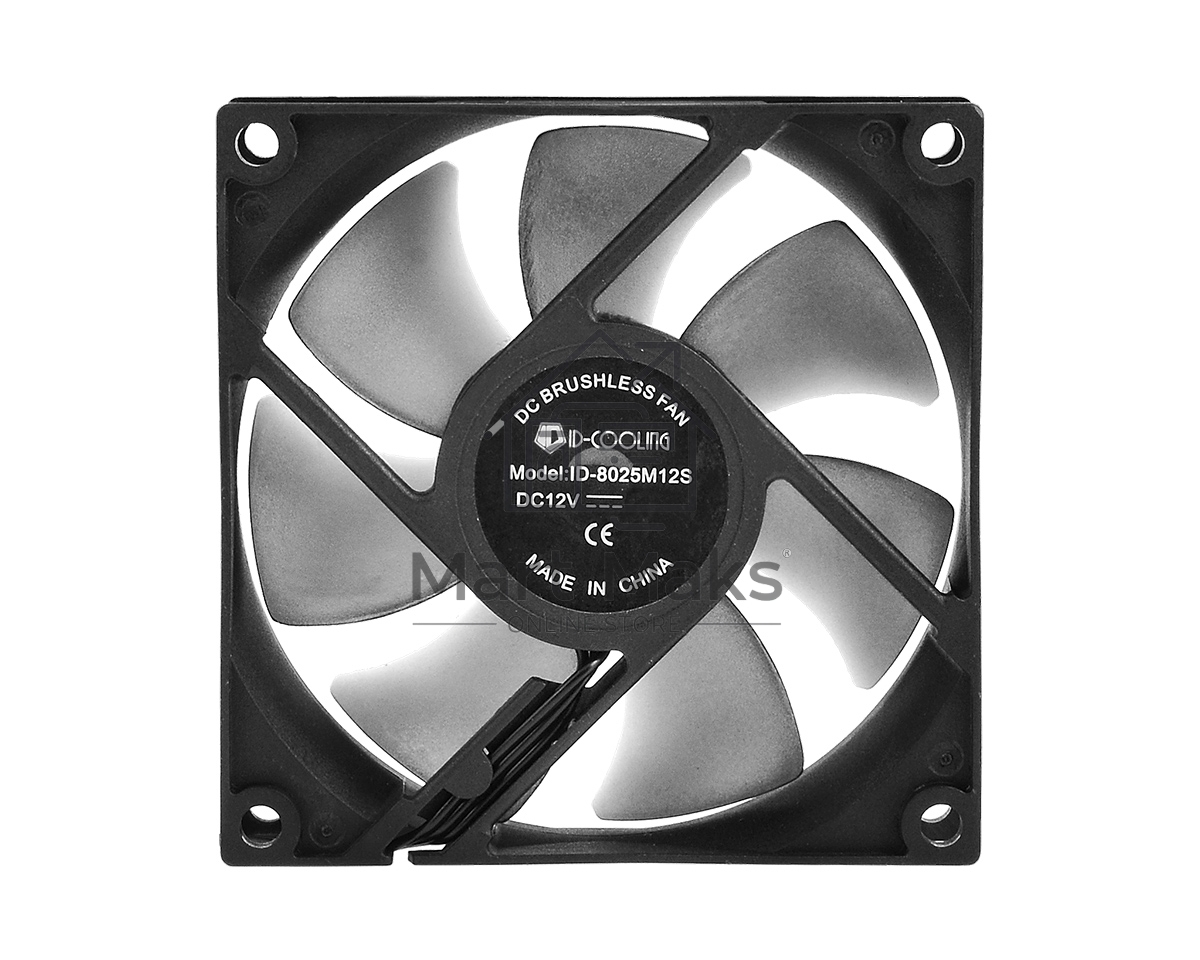 Вентилятор для корпуса ID-Cooling NO-8025-SD черный, 80 мм, 2000 об/мин, 21 дБ, 3 pin