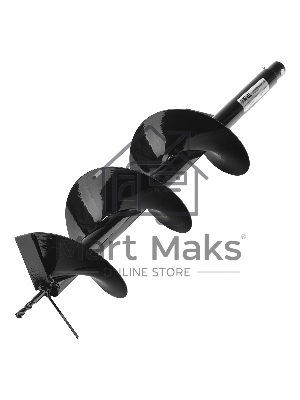 Шнек для грунта Denzel E-200, диаметр 200 мм, длина 800 мм, соединение 20 мм, несъемный нож